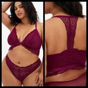 00X 10W Lace Front Clasp Bralette Racerback Torrid